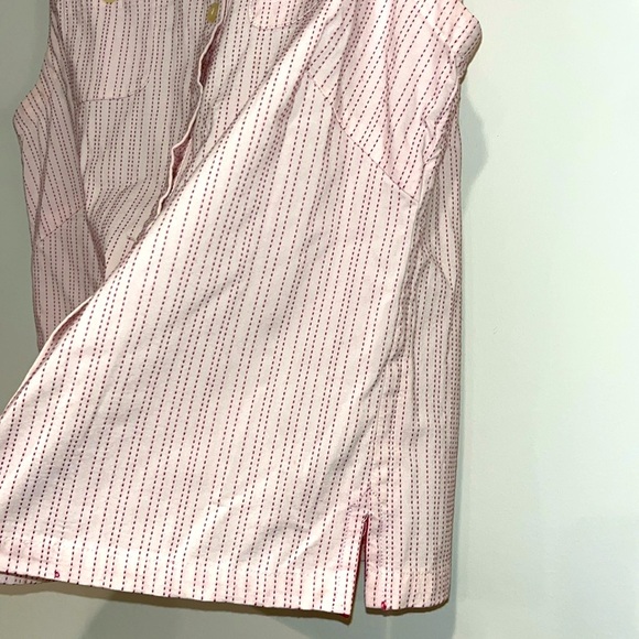 ISIS Women’s 6 Button Down Sleeveless Blouse Pink Stitched Textured Tank Top EUC - Picture 3 of 6